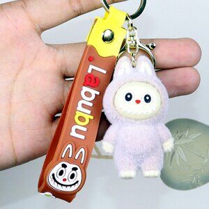 Labubu light purple keychain